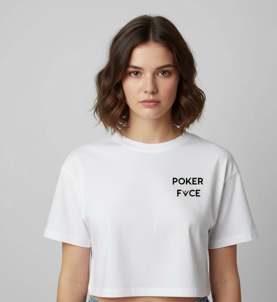 Womens Poker Fvce WHT Classic Crop Top Collection