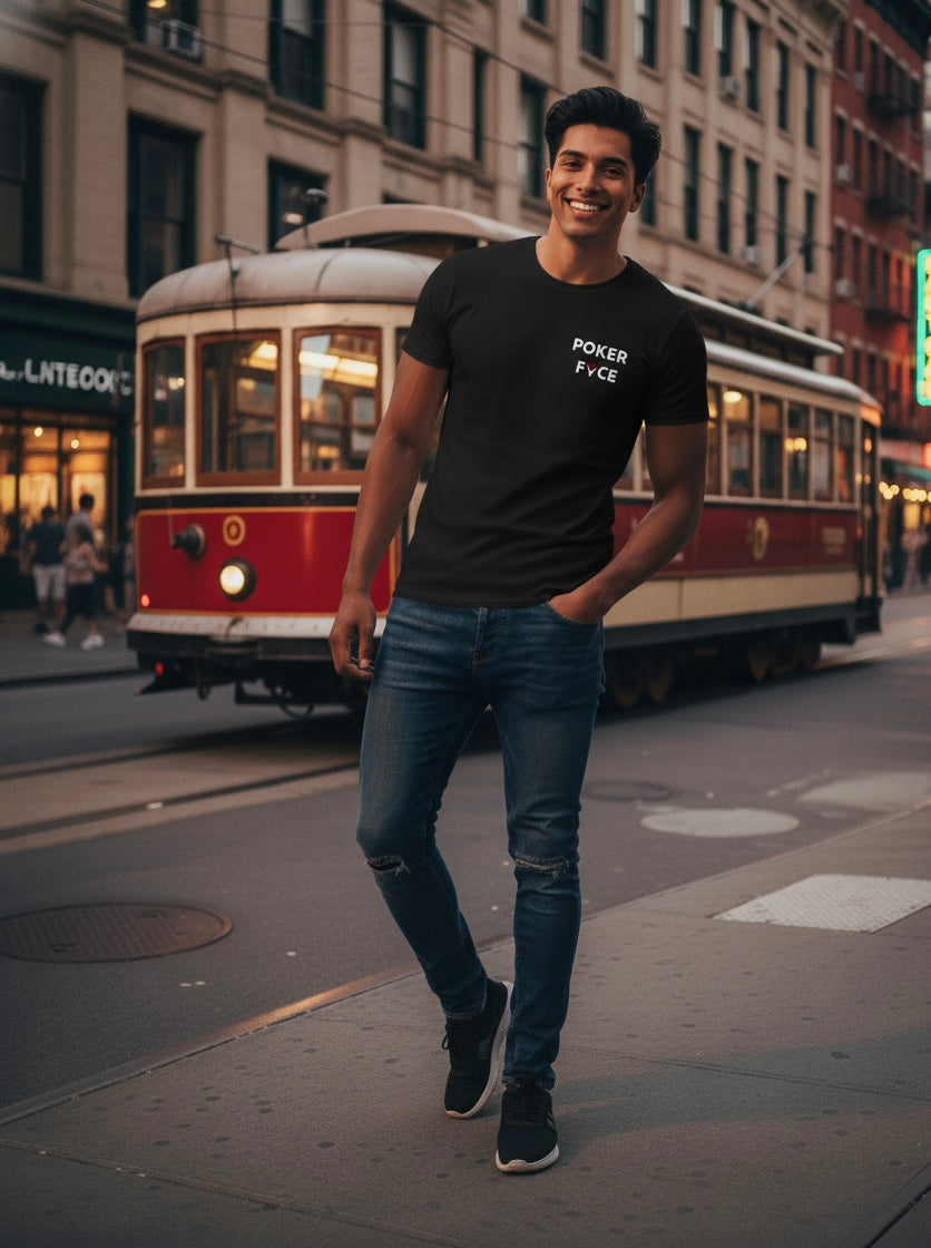 Mens Poker Fvce BLK Classic T Collection